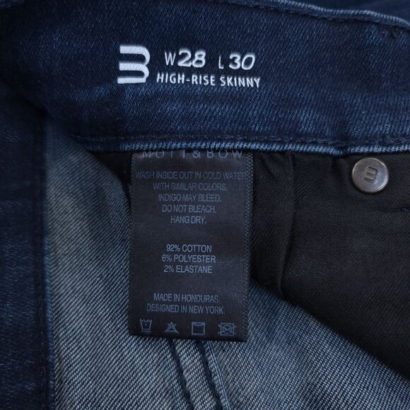 Mott & Bow Jeans Womens 28x30 Blue High Rise Skinny Stretch Dark Denim Pants - Picture 8 of 9